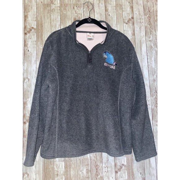 Disney Eeyore Women' s Grey Fleece Pullover Sweater Sweatshirt Size Medium - Picture 1 of 9